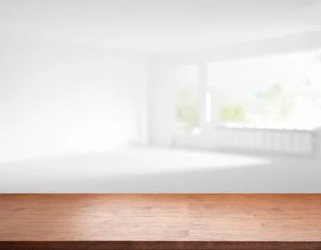 Blank table top in front of blurry room - Illustration Stock Illustration