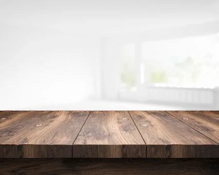 Blank table top in front of blurry room - Illustration Stock Illustration