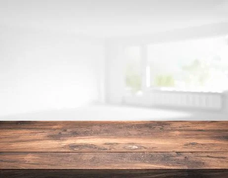 Blank table top in front of blurry room - Illustration 스톡 일러스트