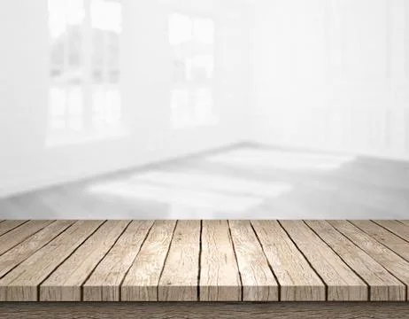 Blank table top in front of blurry room - Illustration Stock Illustration
