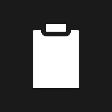 Blank tablet dark mode glyph ui icon Illustrazione stock