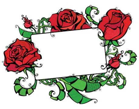 Blank tablet with roses. Stock Illustration