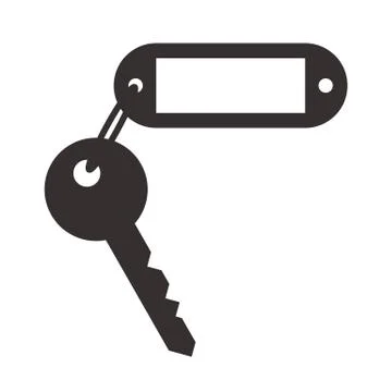Blank tag and key isolated on white background Stock Illustration