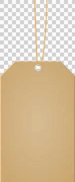 A blank tag, simple in design, with a tan color and an attached tan string .. Stock Illustration