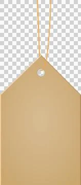 Blank tag with string attached. Perfect for labeling gifts, clothing, or ot.. Illustrazione stock