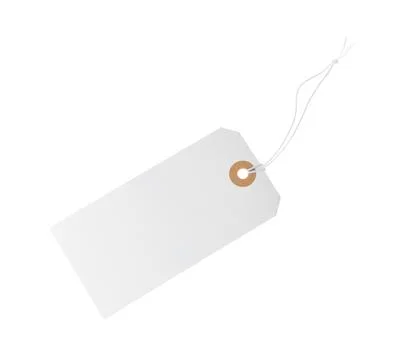 Blank tag with string isolated on white Stock Photos