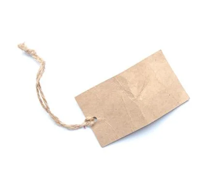 Blank tag tied with string Stock Photos