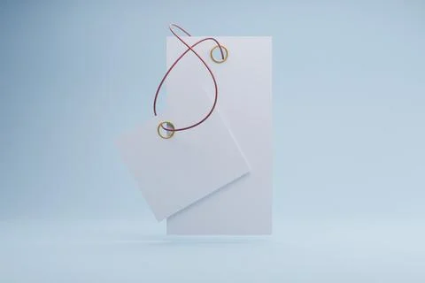 Blank Tags, String, Studio, Minimalist, Mockup Stock Illustration