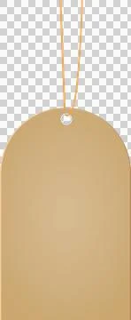 A blank tan tag with a string attached is set against a solid black backdro.. Stock Illustration