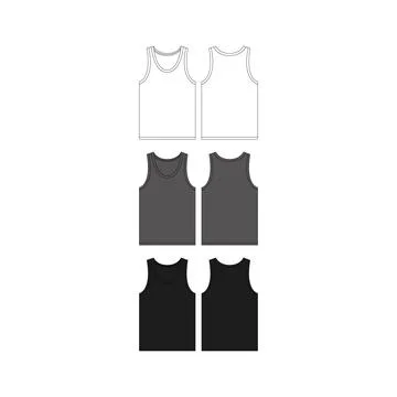 Blank Tanktop Technical Drawing Vector Fashion Illustration Tank top Stock Illustration