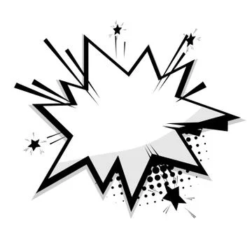 Blank template comic speech balloon star Stock Illustration