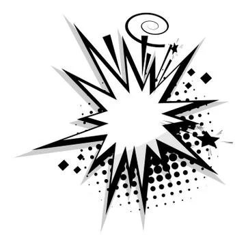 Blank template comic speech bubble star Stock Illustration