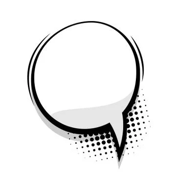 Blank template comic speech round bubble sudden Stock Illustration