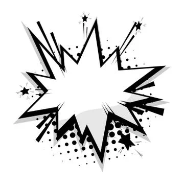 Blank template comic speech star balloon Stock Illustration