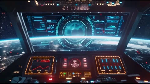 A blank template for a futuristic graphics UI head-up display screen with t.. Stock Footage 275240418