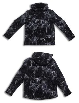 Blank template realistic coach jacket with ziper front and back isolated on.. Stock Photos