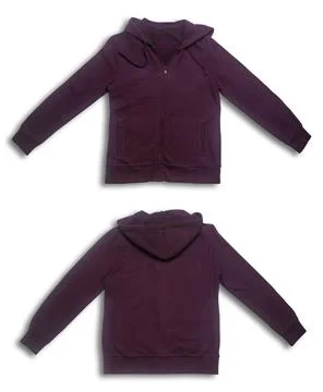 Blank template realistic coach jacket with ziper front and back isolated on.. Stock Photos