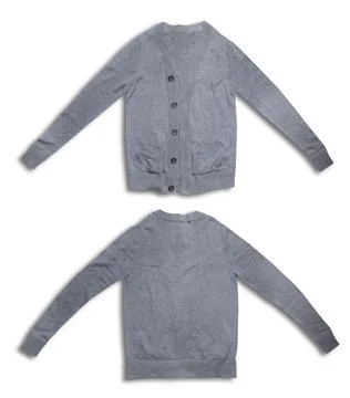 Blank template realistic coach jacket with ziper front and back isolated on.. Stock Photos