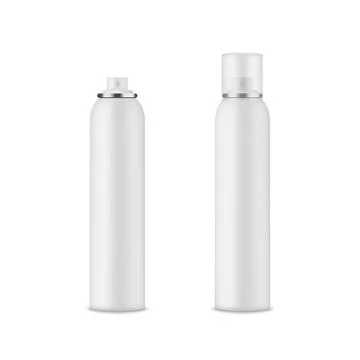 Blank template of white deodorant bottle mock up. Aerosol Vector. Stock Illustration