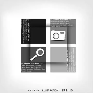 Blank for text with infographic elements and web icoms Stockillustratie
