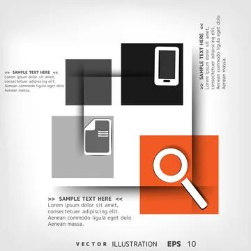 Blank for text with infographic elements and web icoms Stockillustratie