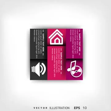 Blank for text with infographic elements and web icoms Stock Illustration