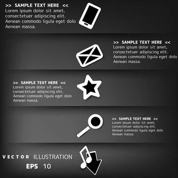 Blank for text with infographic elements and web icoms 스톡 일러스트