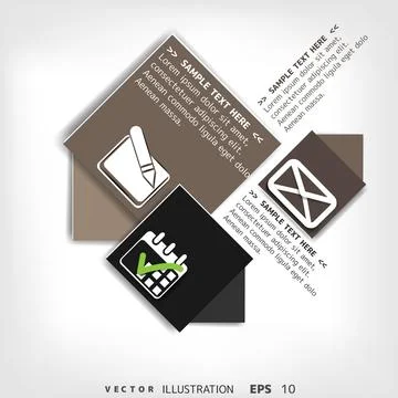 Blank for text with infographic elements and web icoms Stock Illustration