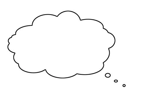 Blank thought bubble isolated on white background Ilustración de archivo