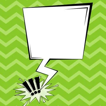 Blank Thunderstorm Speech Bubble And Explosive Frame With Exclamation Marks Over Stock Illustration