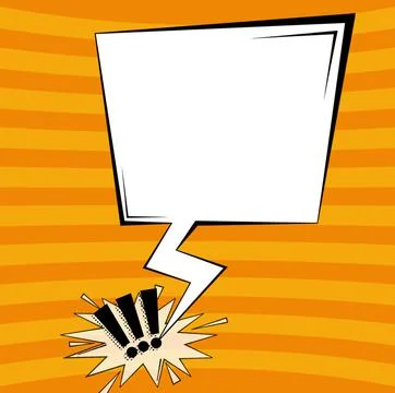 Blank Thunderstorm Speech Bubble And Explosive Frame With Exclamation Marks Over Stock Illustration
