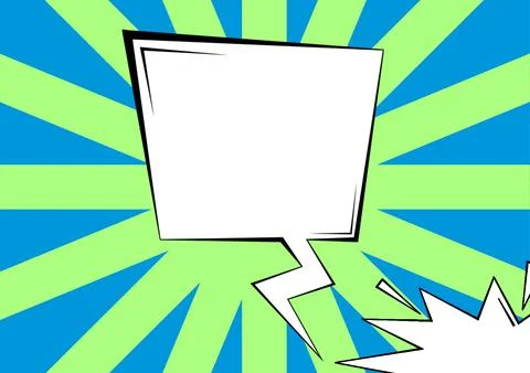 Blank Thunderstorm Speech Bubble With Copy Space Over Striped Color Background Stockillustratie