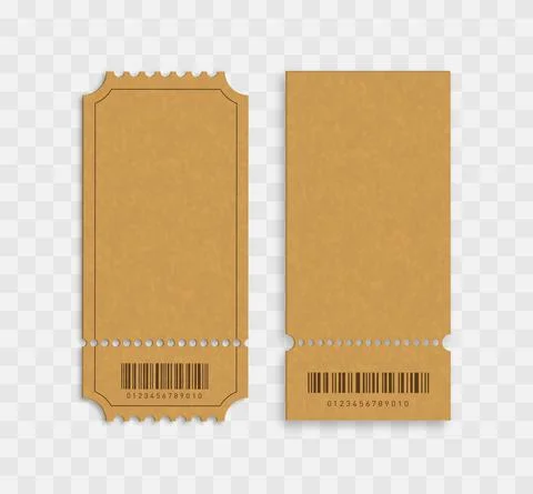 Blank tickets with barcodes isolated. Stock Illustration