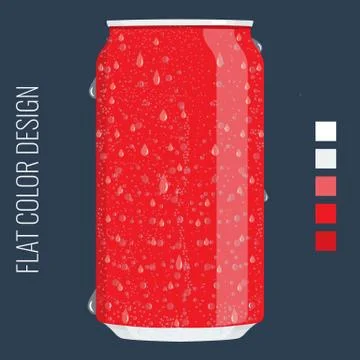 Blank Tincan packaging. Vector Mock up template. Flat color style. Stock Illustration
