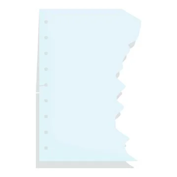 Blank torn note paper with holes is lying down Stock Illustration