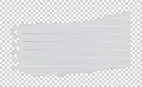 Blank torn note paper with lines on transparent background Stock Photos
