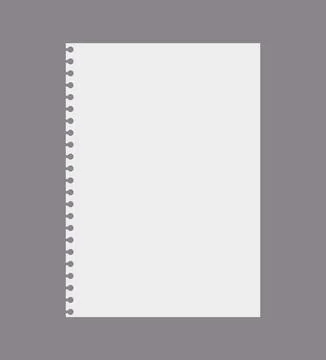 Blank torn page from notebook or notepad realistic vector illustration isolated. Stock Illustration