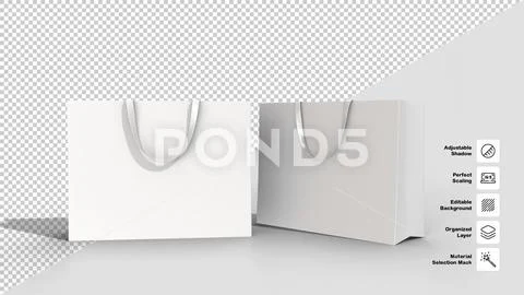 Blank Tote Bag Mockup Material on Transparent Backkground PSD Template
