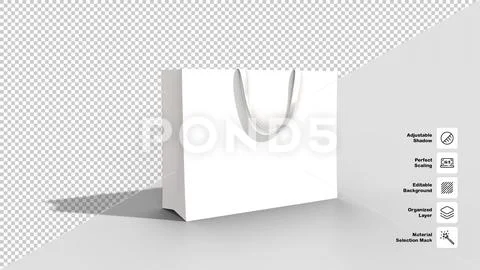 Blank Tote Bag Mockup Material on Transparent Backkground Modello PSD