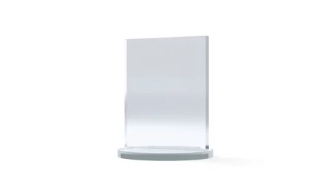 Blank transparent rectangle glass award, looped rotation Video stock 291697403