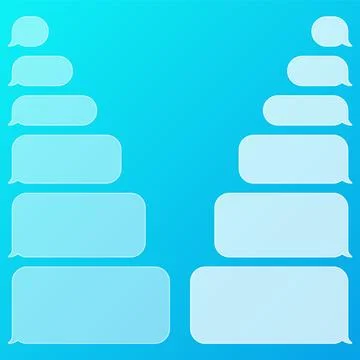 Blank transparent various message bubbles on colorful background. Chat or 스톡 일러스트