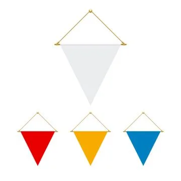 Blank triangle flag hanging, vector illustration Stock Illustration