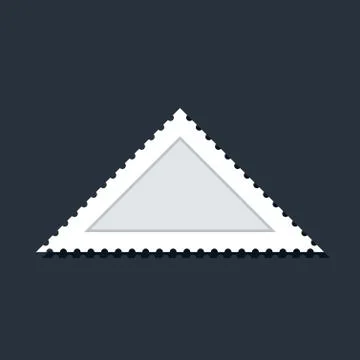 Blank triangle white paper postage stamp Stock Illustration