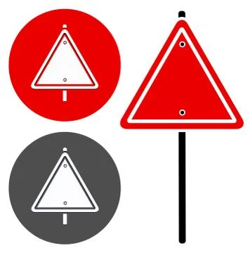 Blank trianglular road sign (stylized version) Illustration