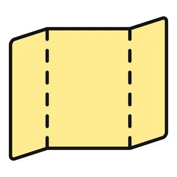 Blank trifold brochure paper layout with dashed lines 스톡 일러스트