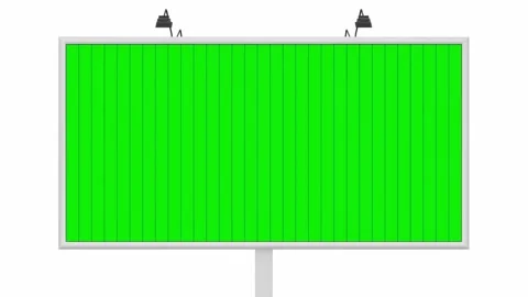 Blank trivision billboard looped switch green screen to blue screen Stock Footage 138328375