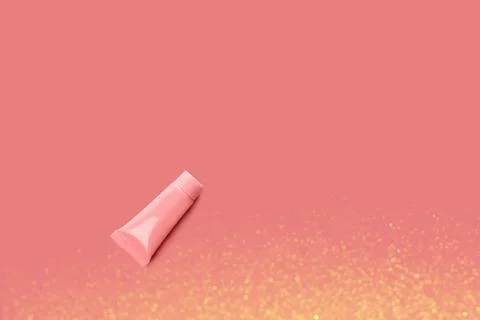 Blank tube layout on red background. Stock Photos