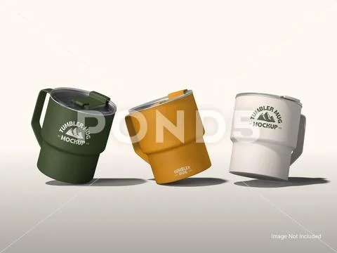 Blank Tumbler Mug Mockup 3D Rendering Drinkware PSD 템플릿