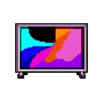 Blank tv screen game pixel art vector illustration Stock Illustration