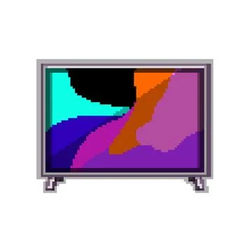 Blank tv screen pixel art vector illustration Stock Illustration